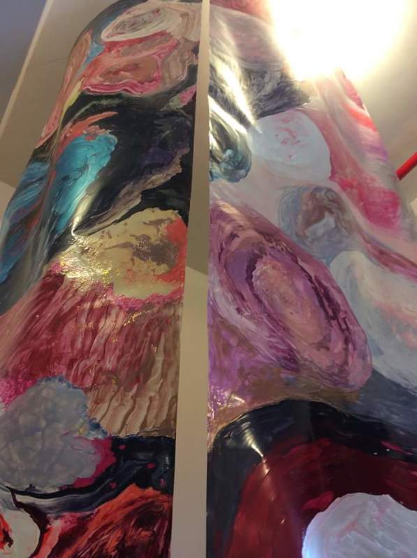 Julie Pate Painting Chinatown Show